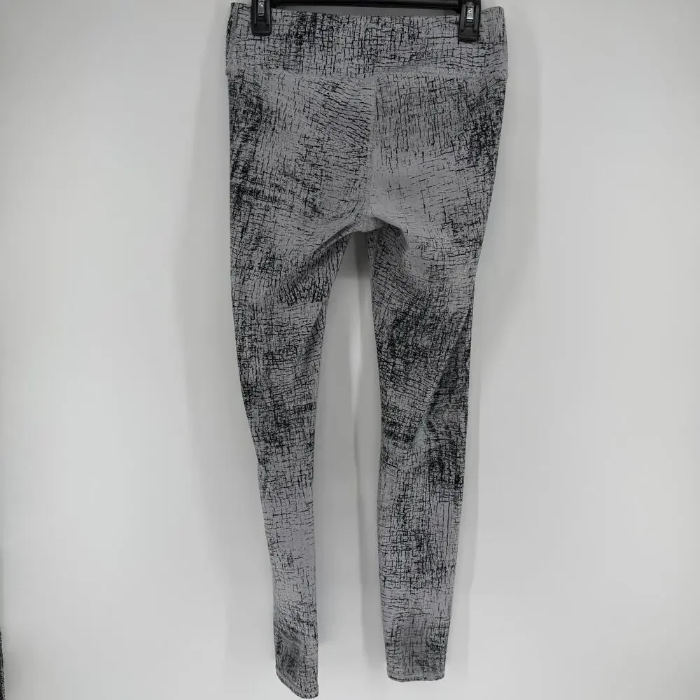 ALO Yoga Tech Lift Airbrush Full-Length Performance Leggings In Crackle Gray LG
